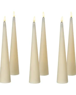 Set di 6 candele LED AURUM 28 cm Bianco sporco