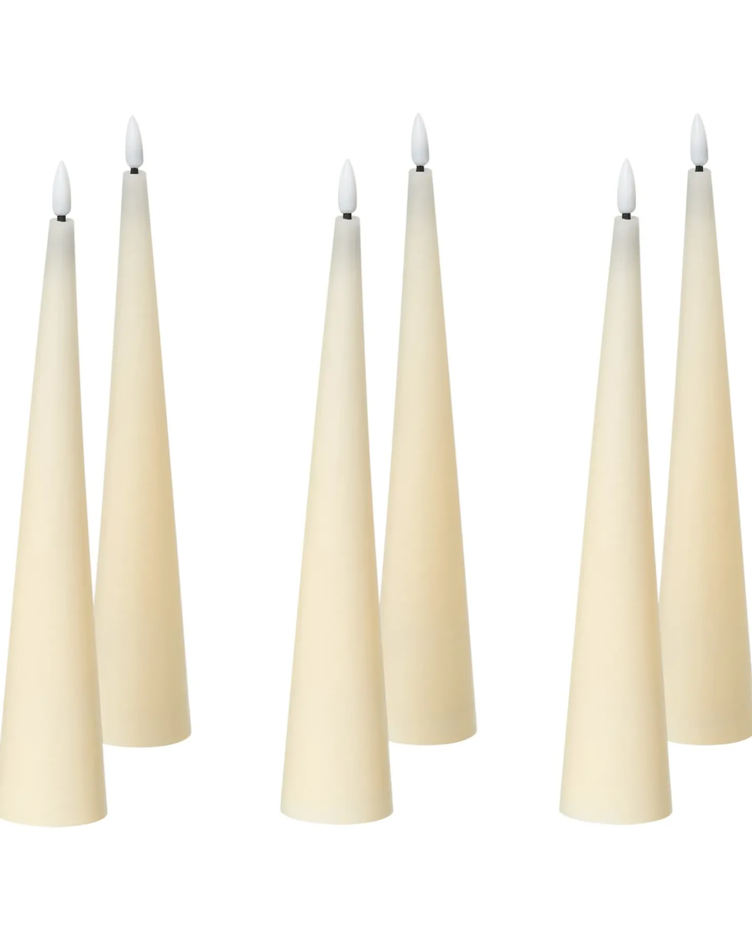 Set di 6 candele LED AURUM 28 cm Bianco sporco