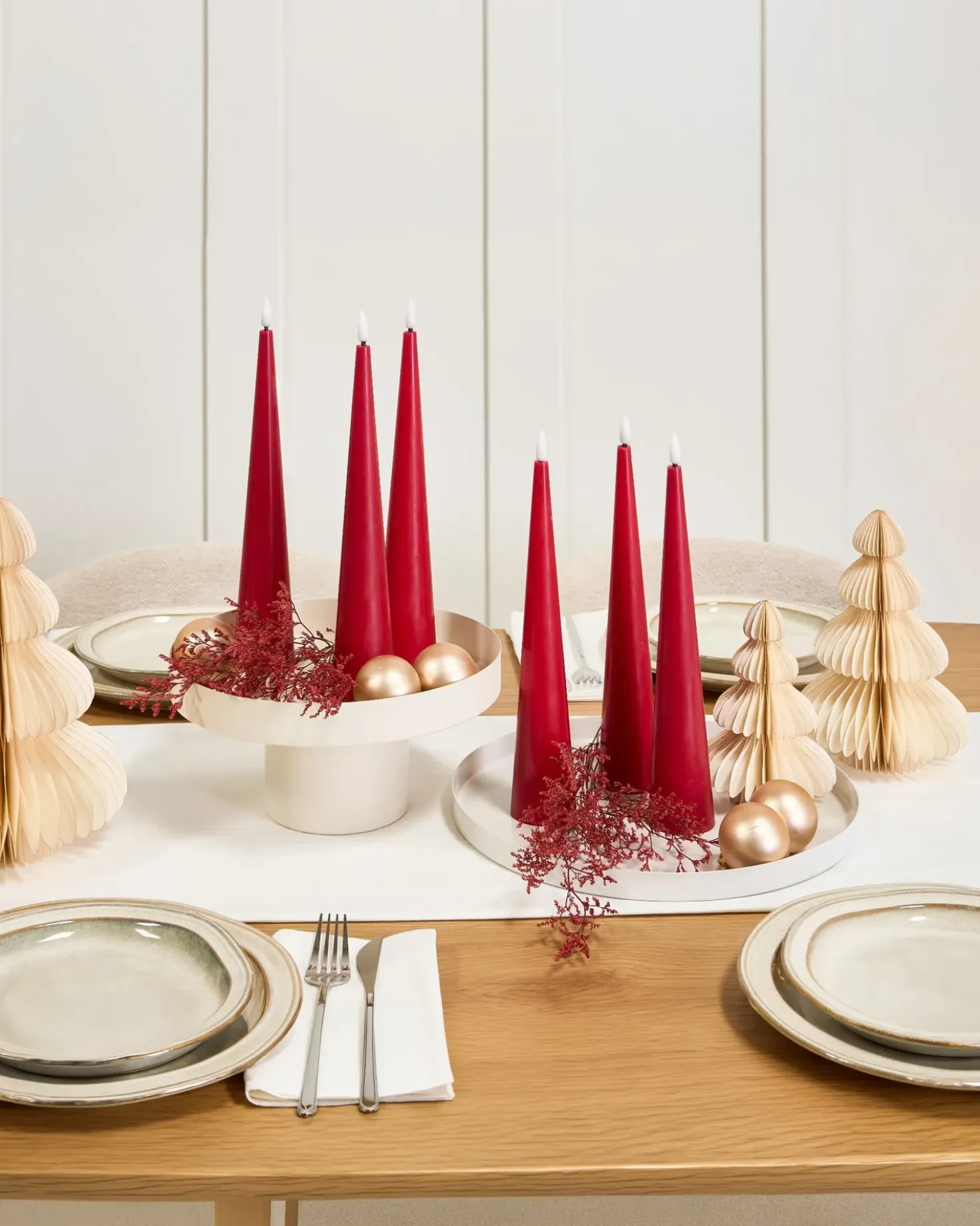 Set di 6 candele LED AURUM 28 cm Rosso
