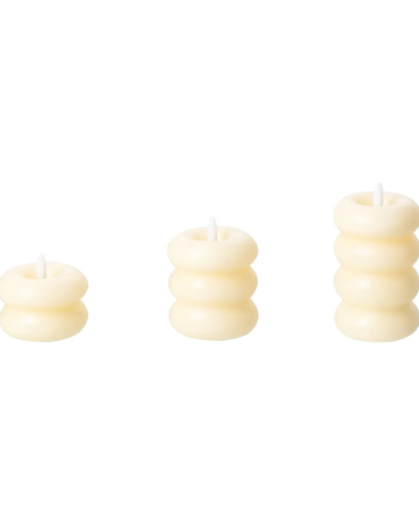 Set di 3 candele LED ETERNIS 5/8/11 cm Bianco sporco