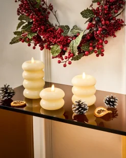 Set di 3 candele LED ETERNIS 5/8/11 cm Bianco sporco