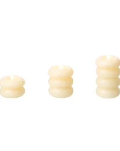 Set di 3 candele LED ETERNIS 5/8/11 cm Bianco sporco