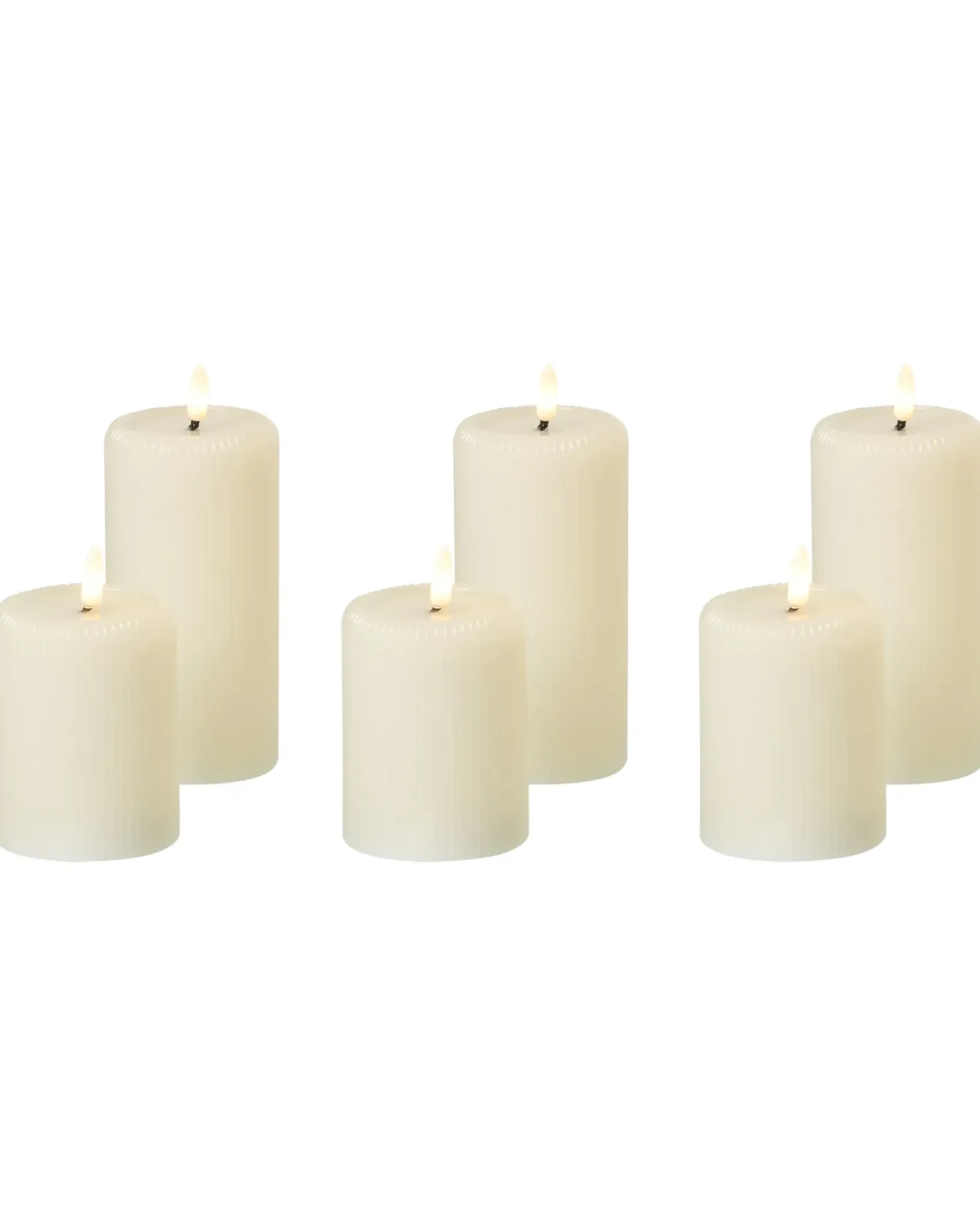 Set di 6 candele LED NOISETTE 10/16 cm Bianco sporco