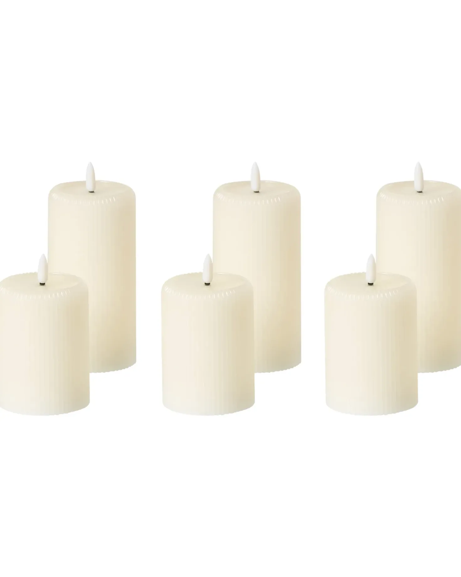 Set di 6 candele LED NOISETTE 10/16 cm Bianco sporco