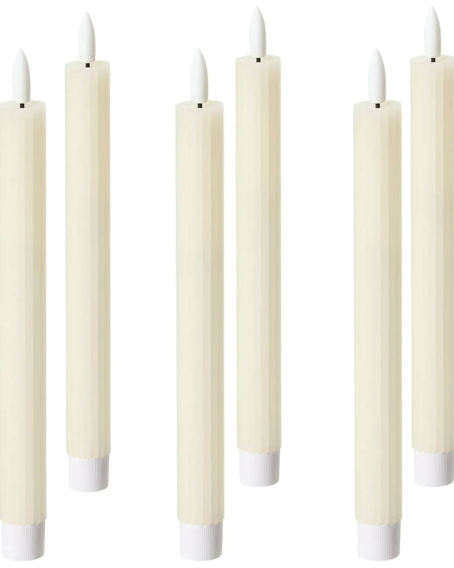 Set di 6 candele LED SAPHIR 24 cm Bianco sporco
