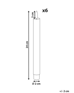 Set di 6 candele LED SAPHIR 24 cm Bianco sporco