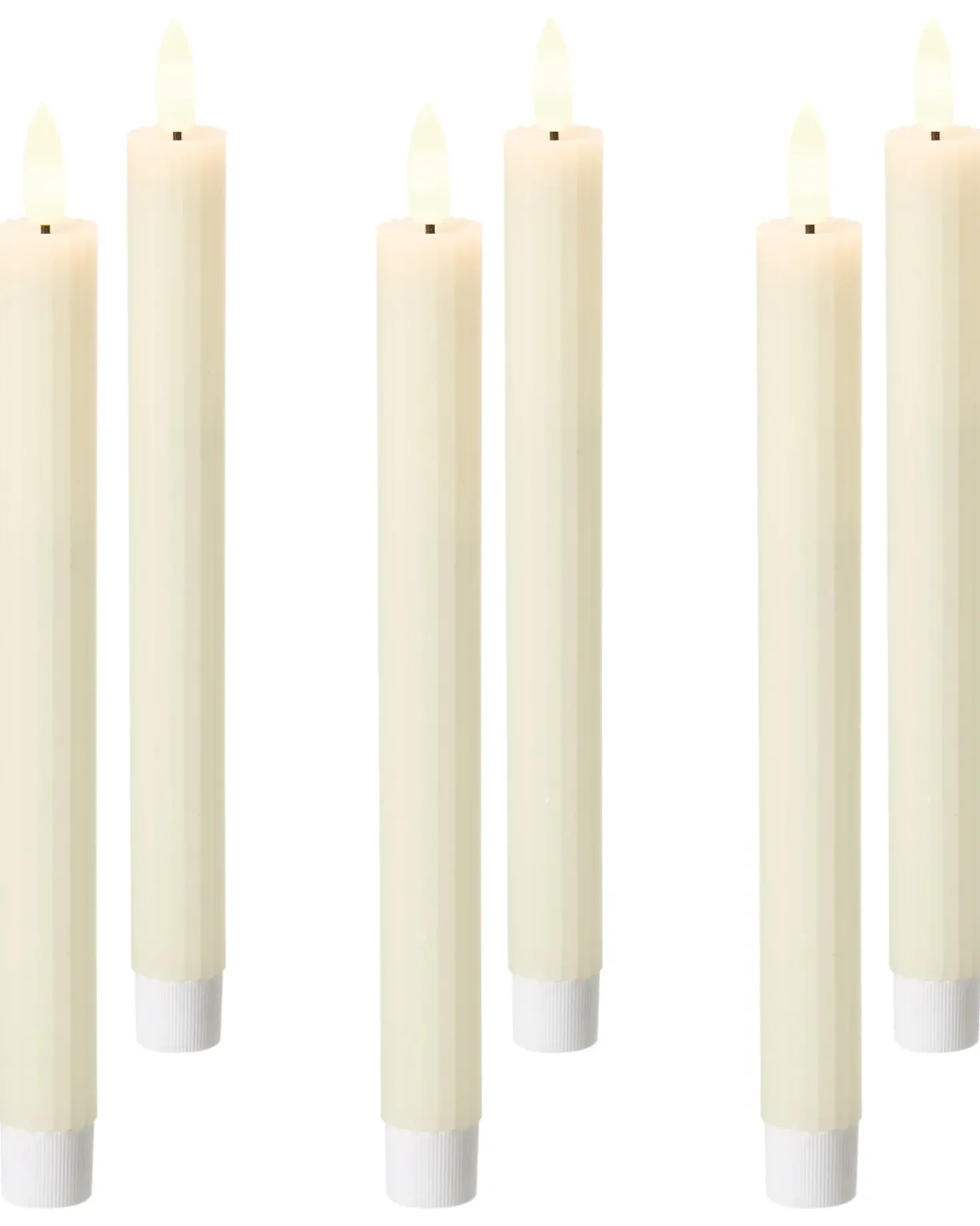Set di 6 candele LED SAPHIR 24 cm Bianco sporco
