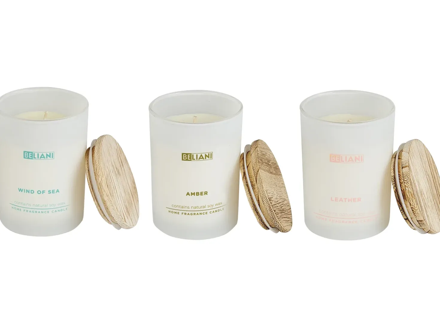 Set di 3 Candele Profumate SIMPLICITY Cera di Soia Note orientali Note fresche