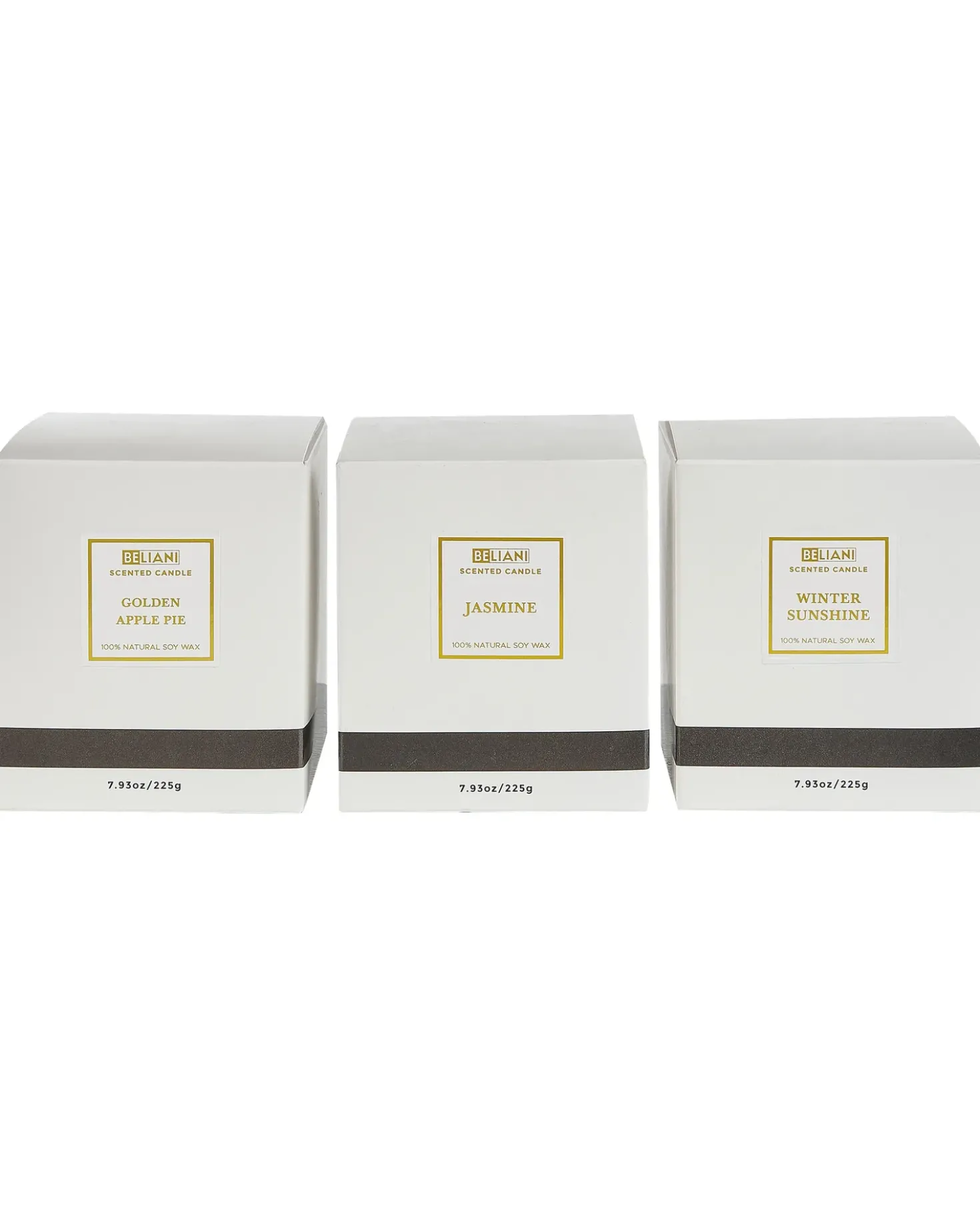 Set di 3 Candele Profumate METALLIC GLAMOUR 9 cm Multicolore