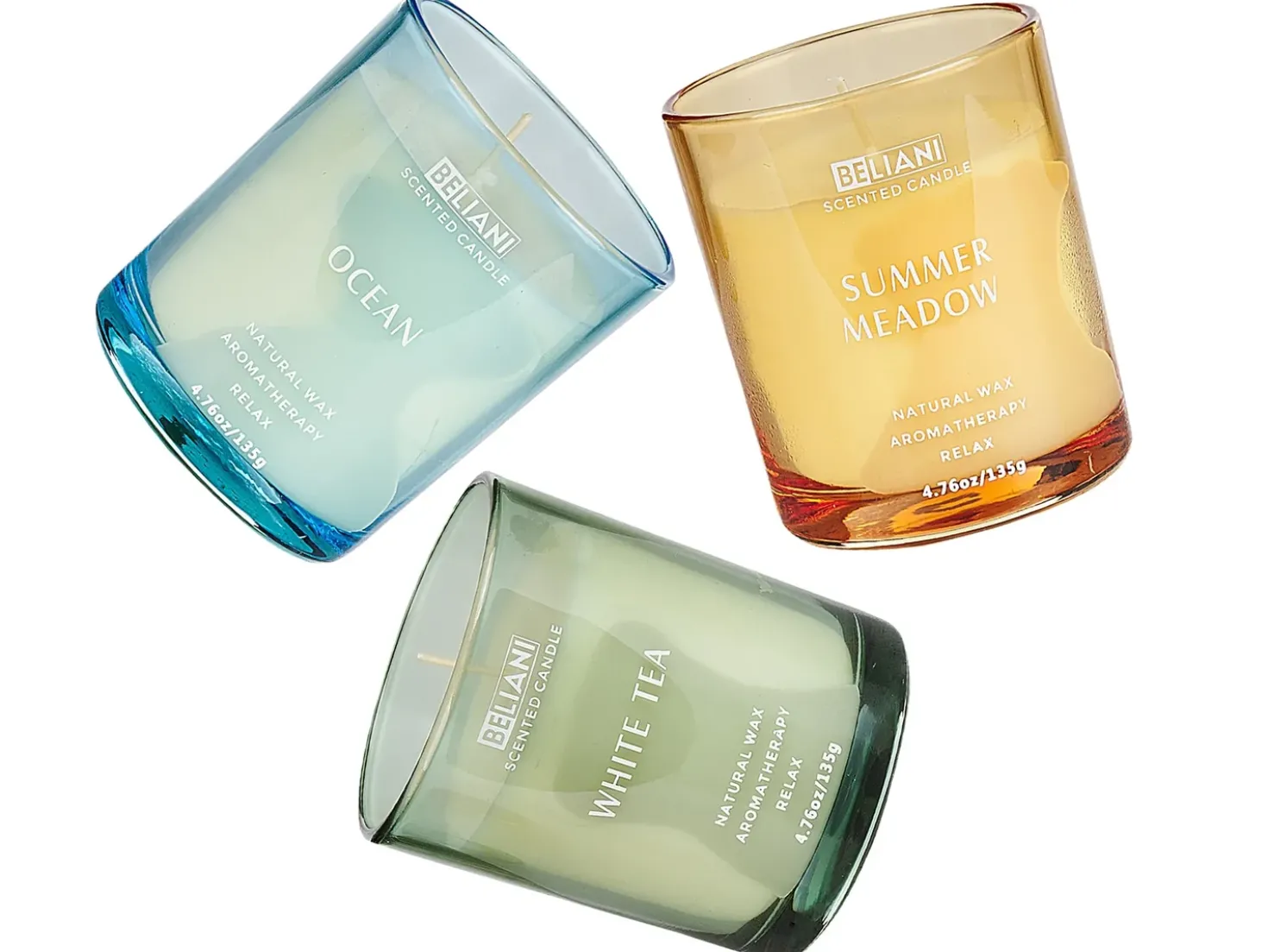 Set di 3 Candele Profumate SHEER JOY Cera di Soia Note fresche