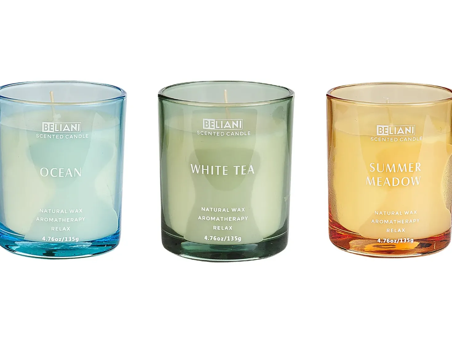 Set di 3 Candele Profumate SHEER JOY Cera di Soia Note fresche
