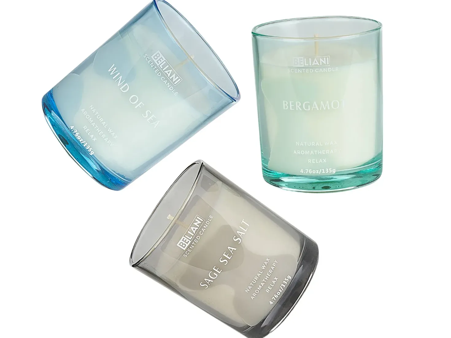 Set di 3 Candele Profumate SHEER JOY Cera di Soia Note fresche