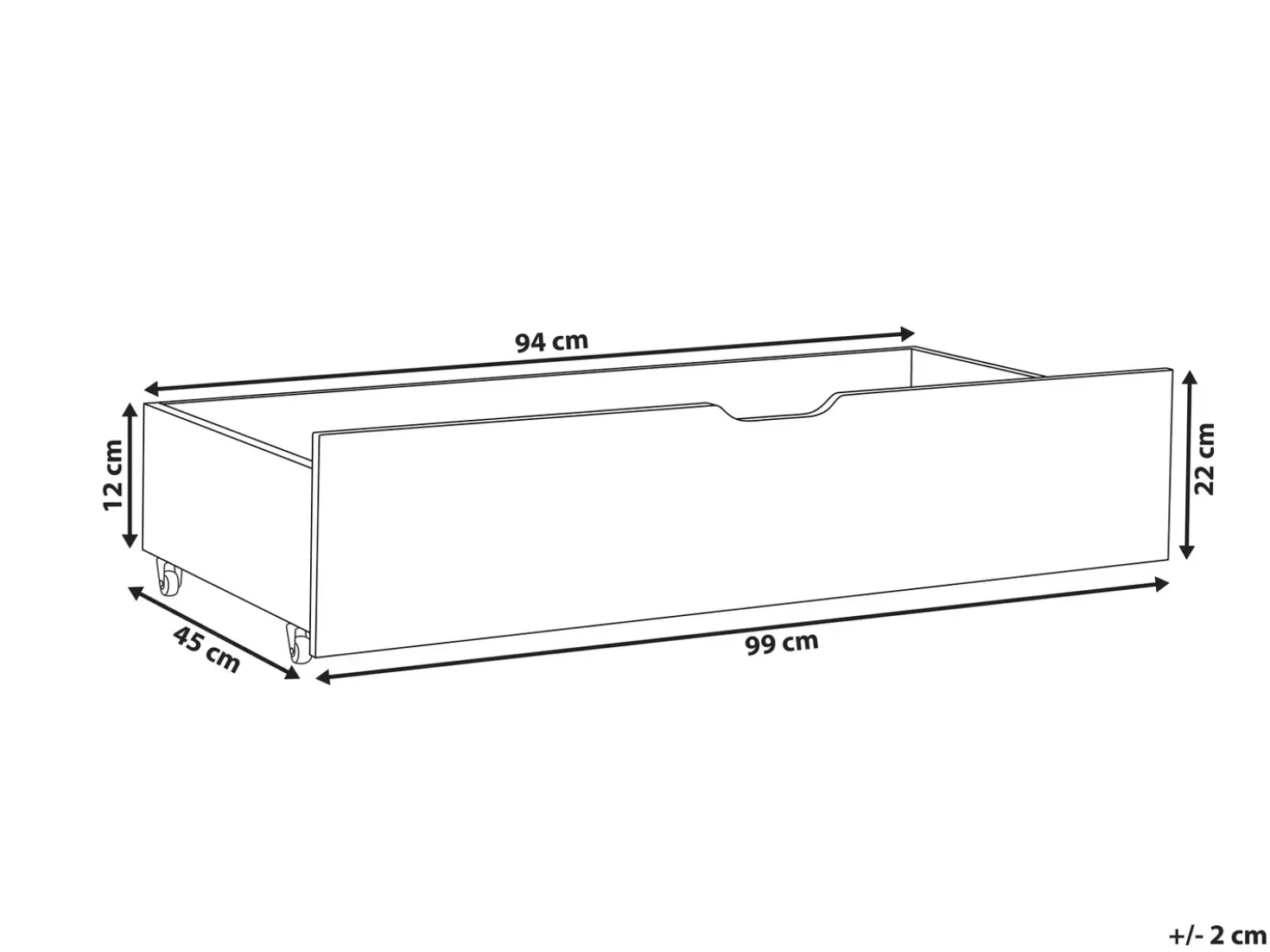 Set di 2 cassetti contenitori per letto EPANEY Bianco