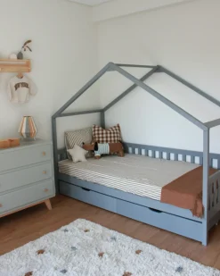 Set di 2 cassetti contenitori per letto Legno di pino CRONAT Grigio