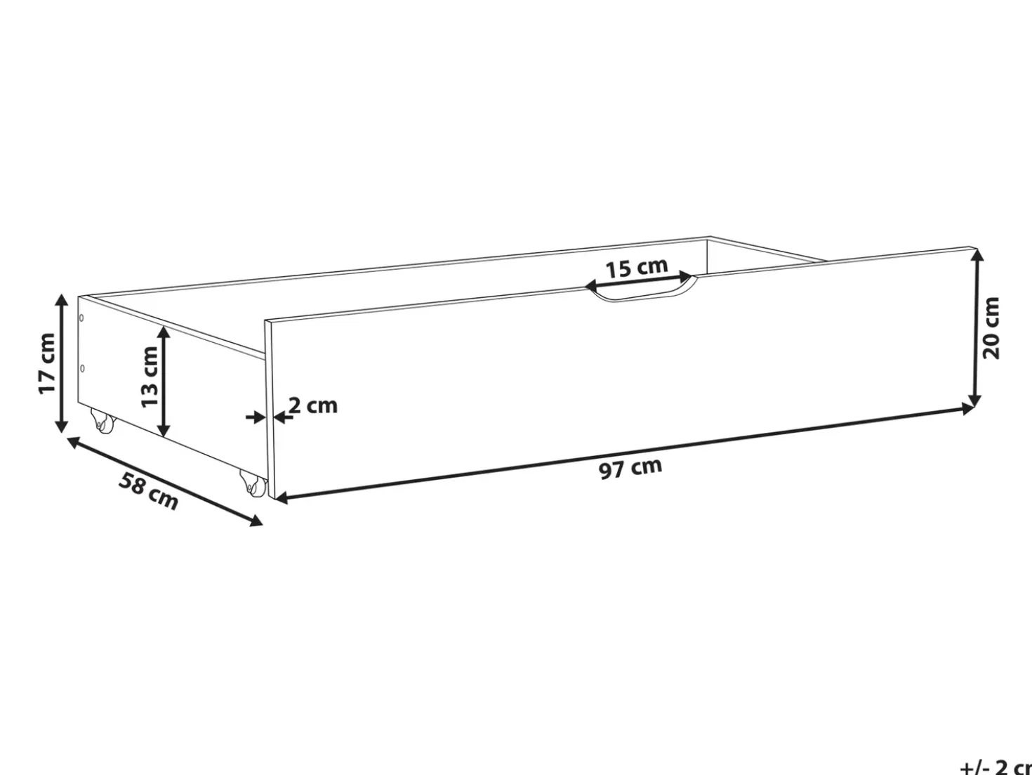 Set di 2 cassetti contenitori per letto Legno di pino RUMILLY Marrone chiaro