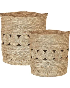 Set di 2 cestini ALANG Iuta Naturale