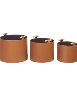 Set di 3 cestini ARAM Pelle sintetica Marrone