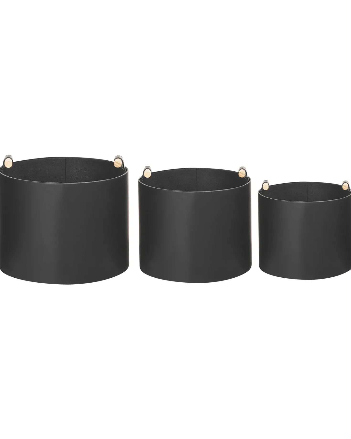 Set di 3 cestini ARAM Pelle sintetica Nero