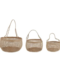 Set di 3 cestini ARAPAIMA Alghe marine Frassino naturale