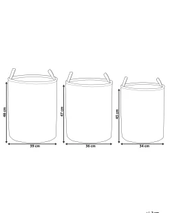 Set di 3 cestini ARCHA Cotone Grigio