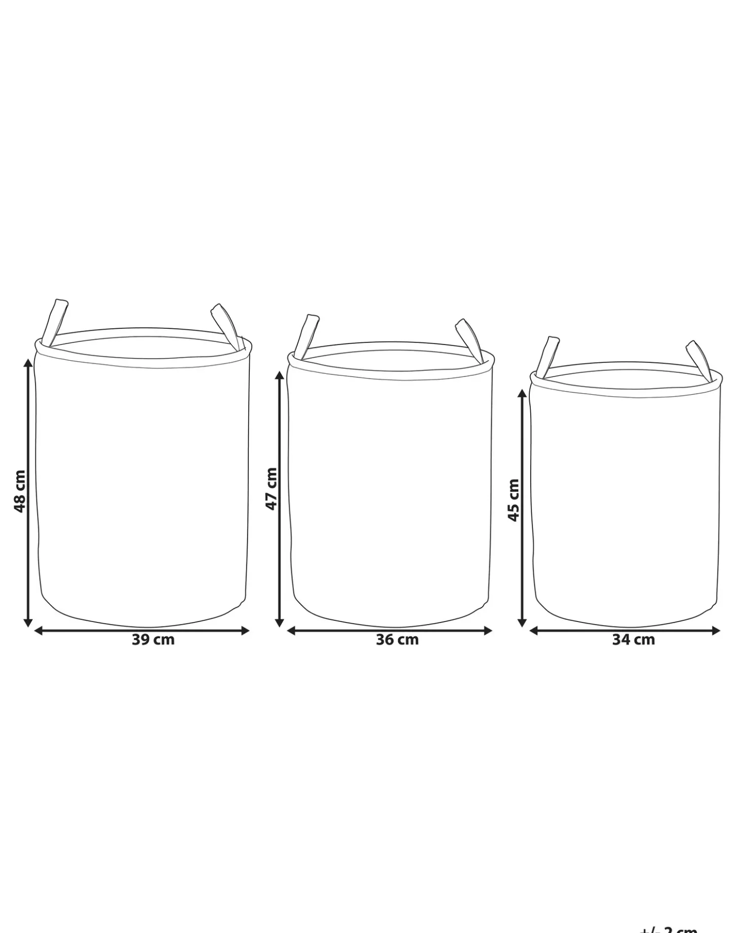 Set di 3 cestini ARCHA Cotone Rosa