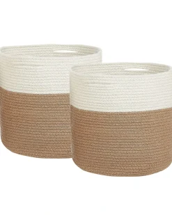 Set di 2 cestini ARDESEN Cotone Naturale