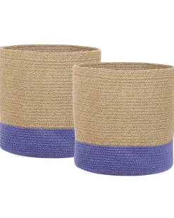 Set di 2 cestini BULANIK Iuta Viola