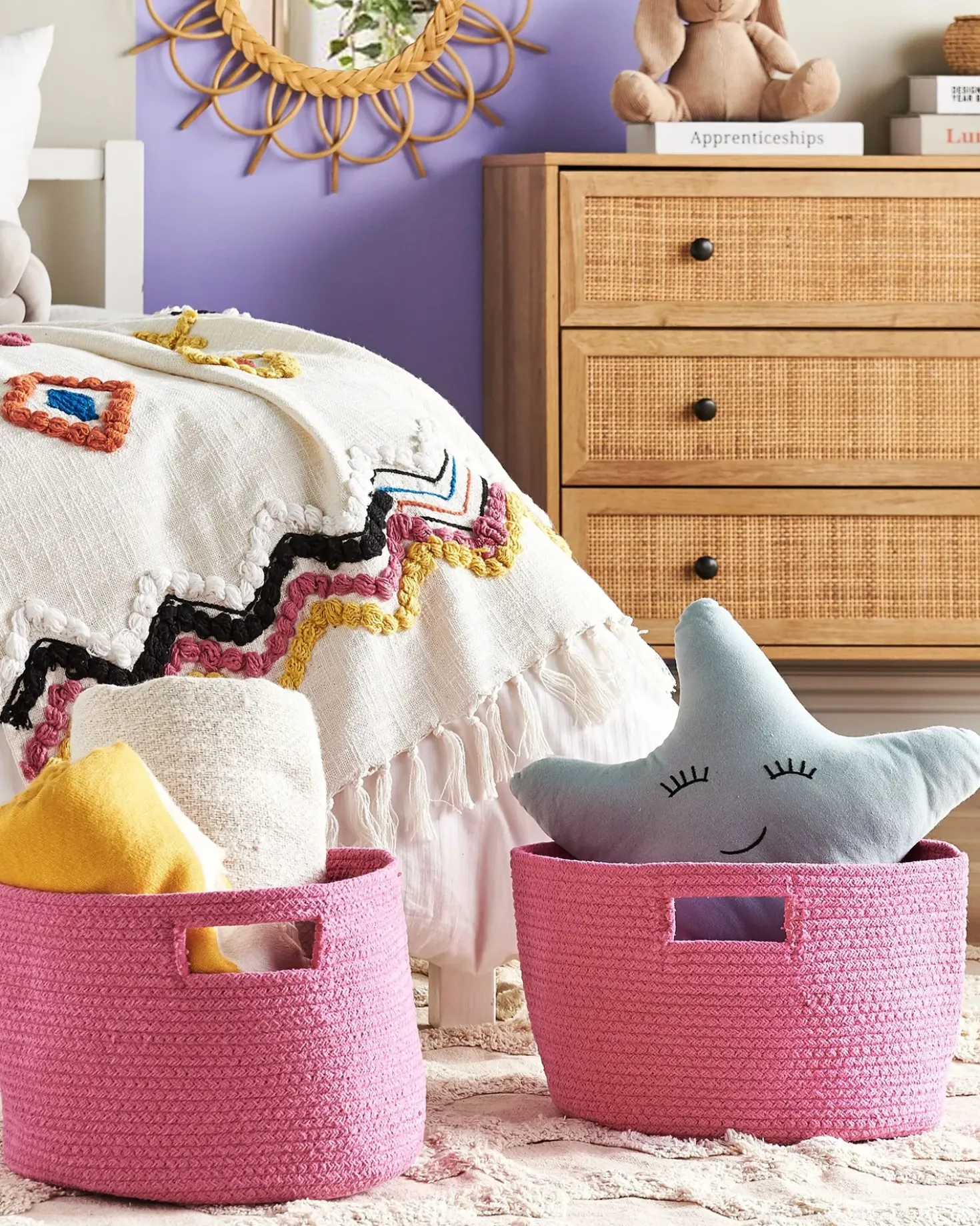 Set di 2 cestini CHINIOT Cotone Fucsia