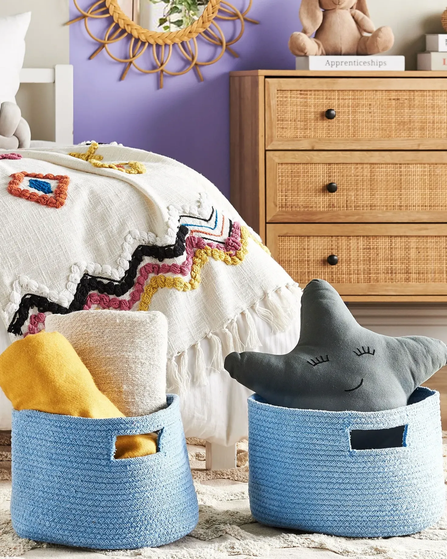 Set di 2 cestini CHINIOT Cotone Azzurro