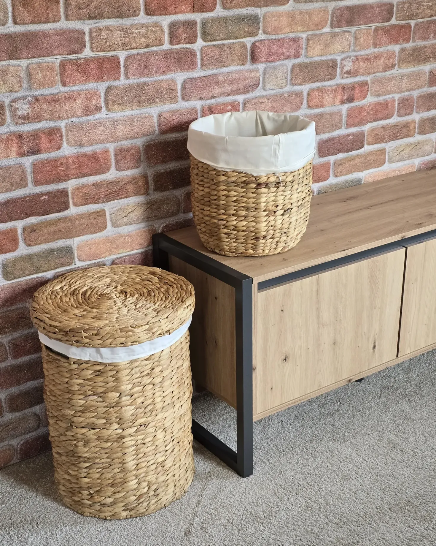 Set di 2 cestini DANANG Vimini Naturale 31/61 L