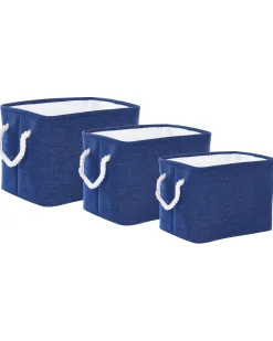 Set di 3 cestini DARQAB Cotone Blu marino