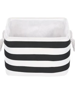 Set di 3 cestini DARQAB Cotone Nero/Bianco