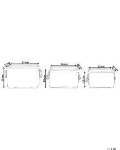 Set di 3 cestini DARQAB Cotone Nero/Bianco