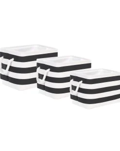 Set di 3 cestini DARQAB Cotone Nero/Bianco