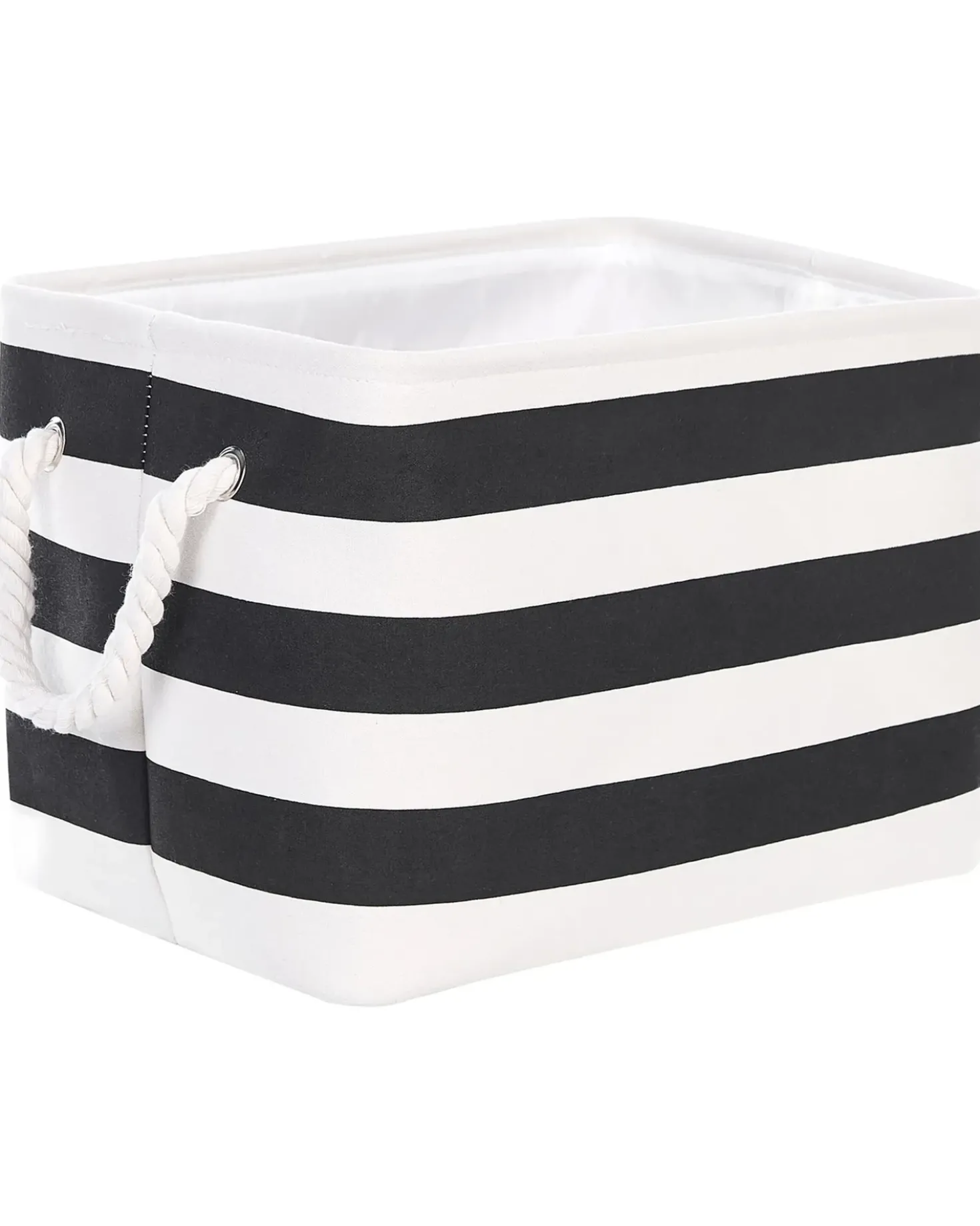 Set di 3 cestini DARQAB Cotone Nero/Bianco