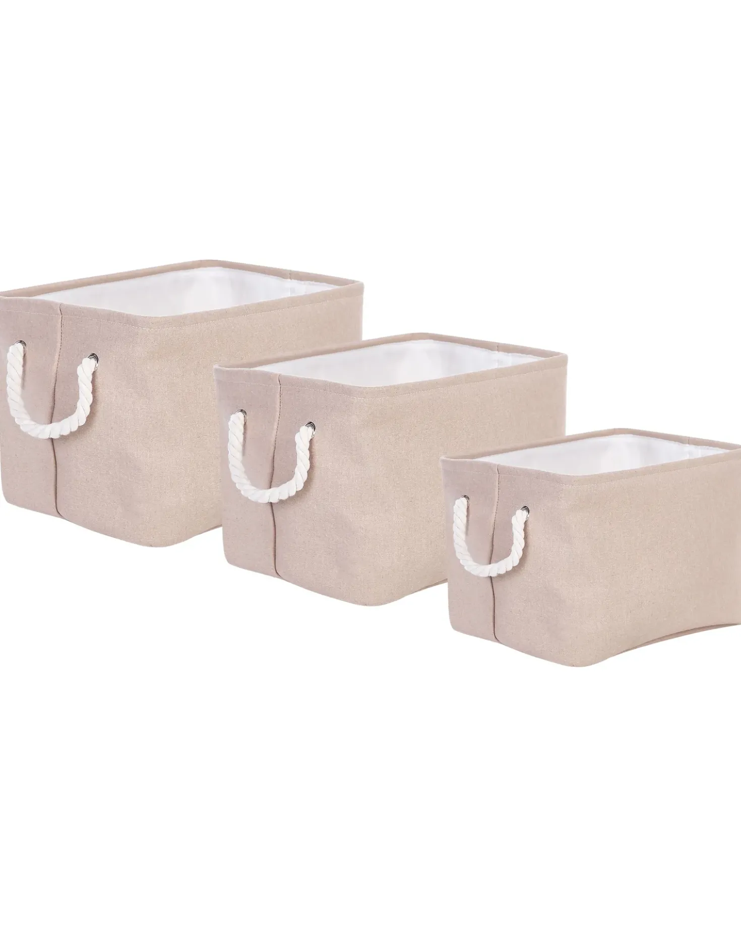Set di 3 cestini DARQAB Cotone Tortora