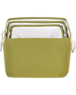 Set di 3 cestini DARQAB Cotone Verde oliva