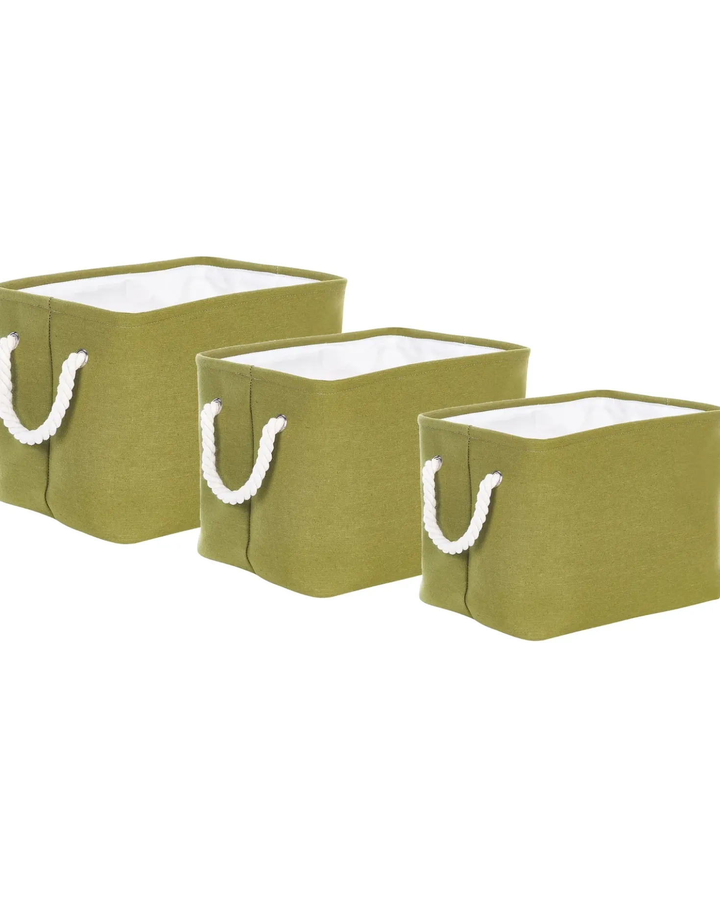 Set di 3 cestini DARQAB Cotone Verde oliva