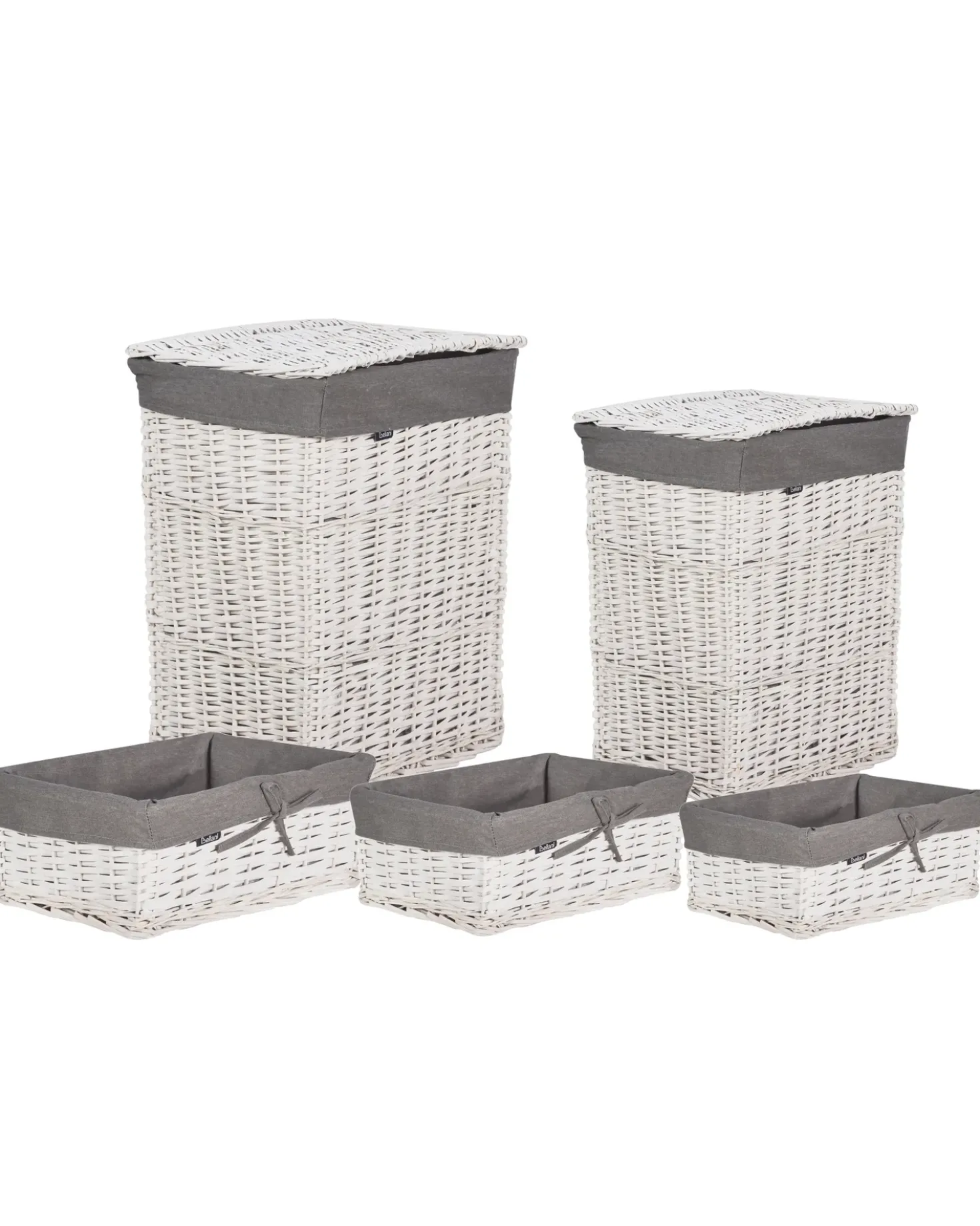 Set di 5 cestini ELLA Legno di salice Bianco 50/86 L