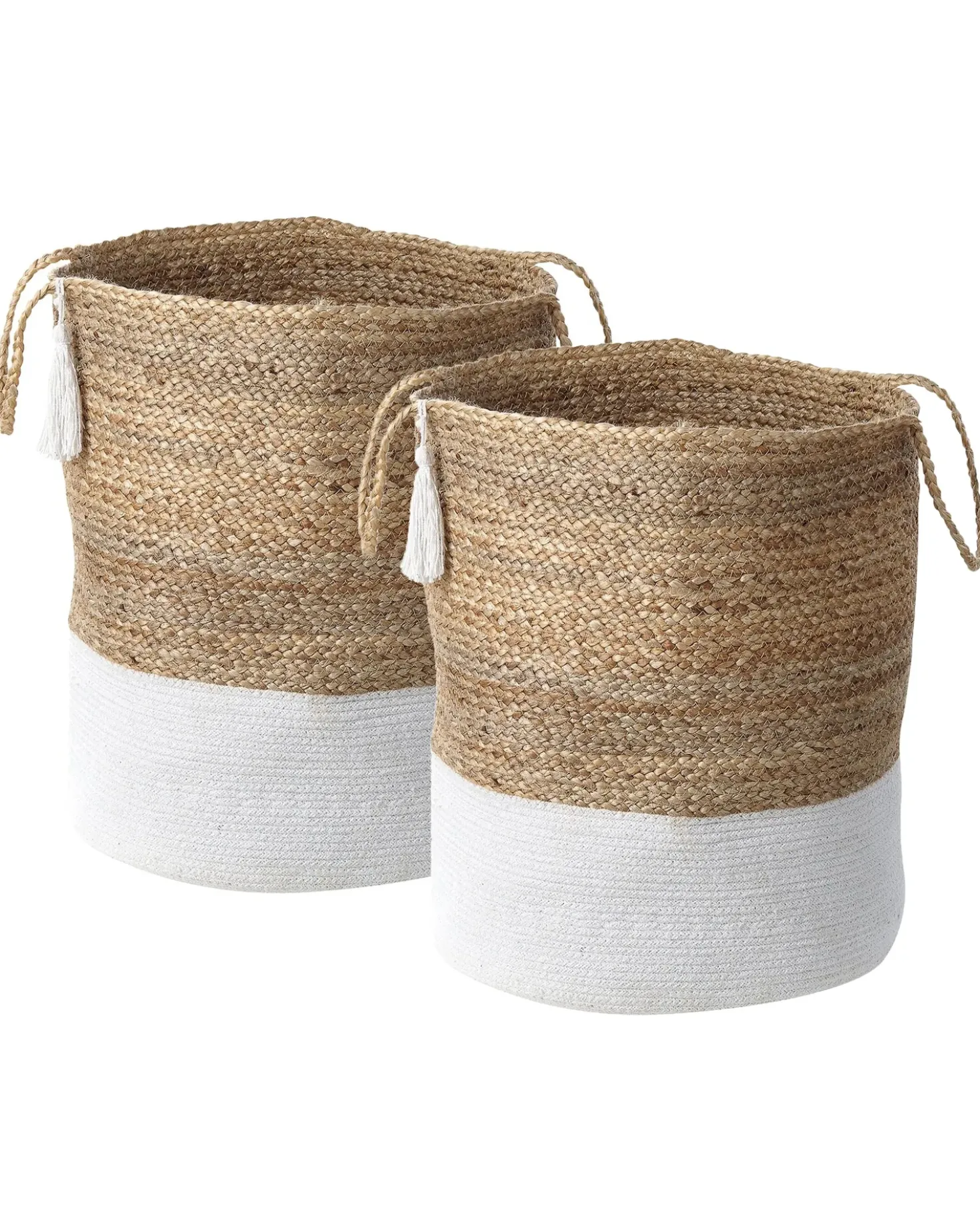 Set di 2 cestini GAJAR Iuta Bianco
