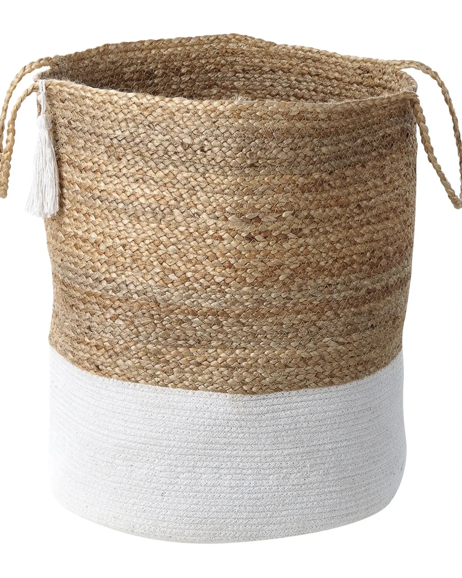 Set di 2 cestini GAJAR Iuta Bianco