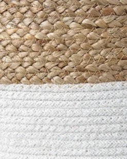 Set di 2 cestini GAJAR Iuta Bianco