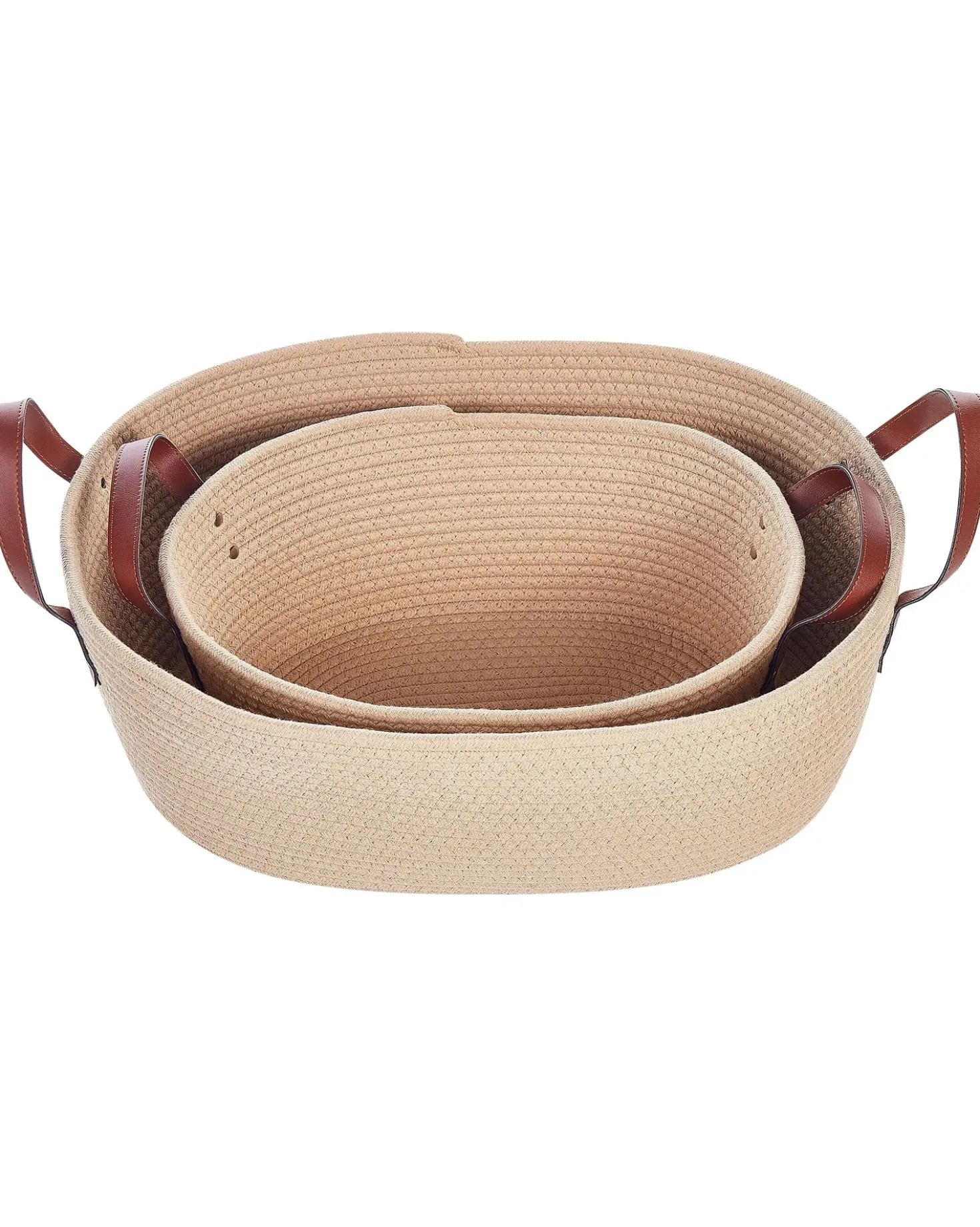 Set di 2 cestini GISSAR Cotone Beige chiaro