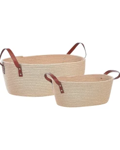 Set di 2 cestini GISSAR Cotone Beige chiaro