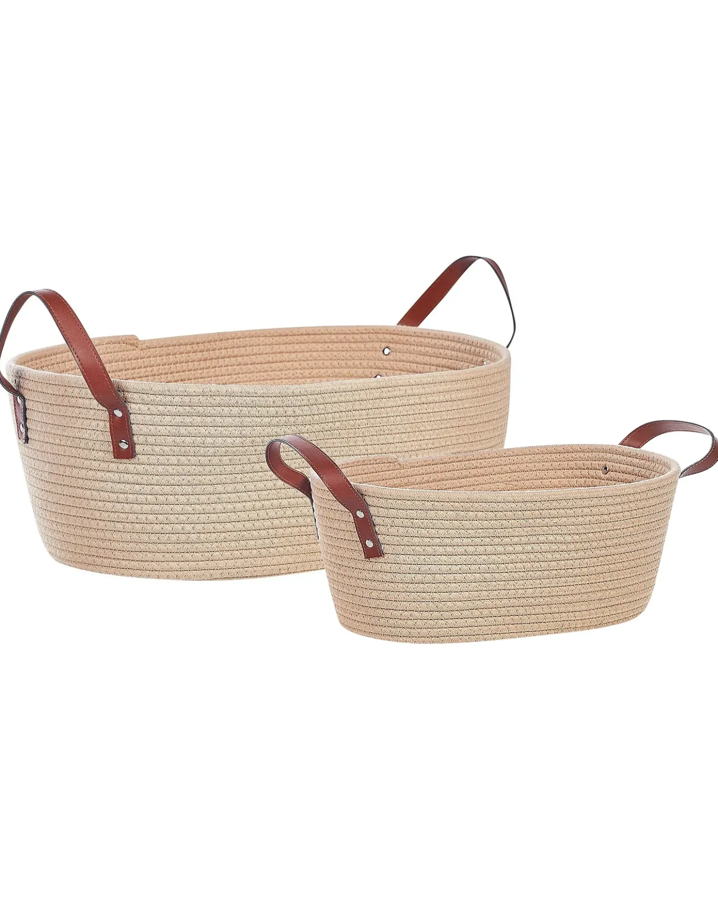 Set di 2 cestini GISSAR Cotone Beige chiaro