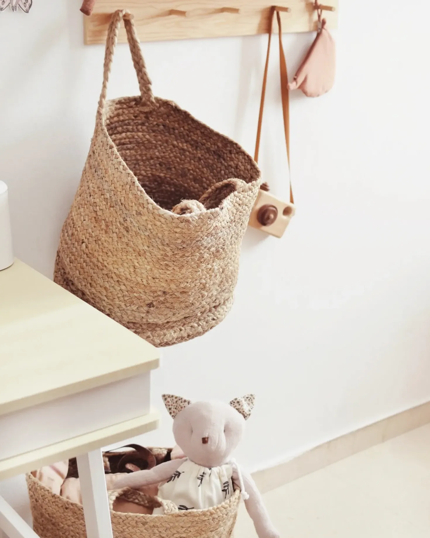 Set di 2 cestini KAELLA Iuta Beige sabbia