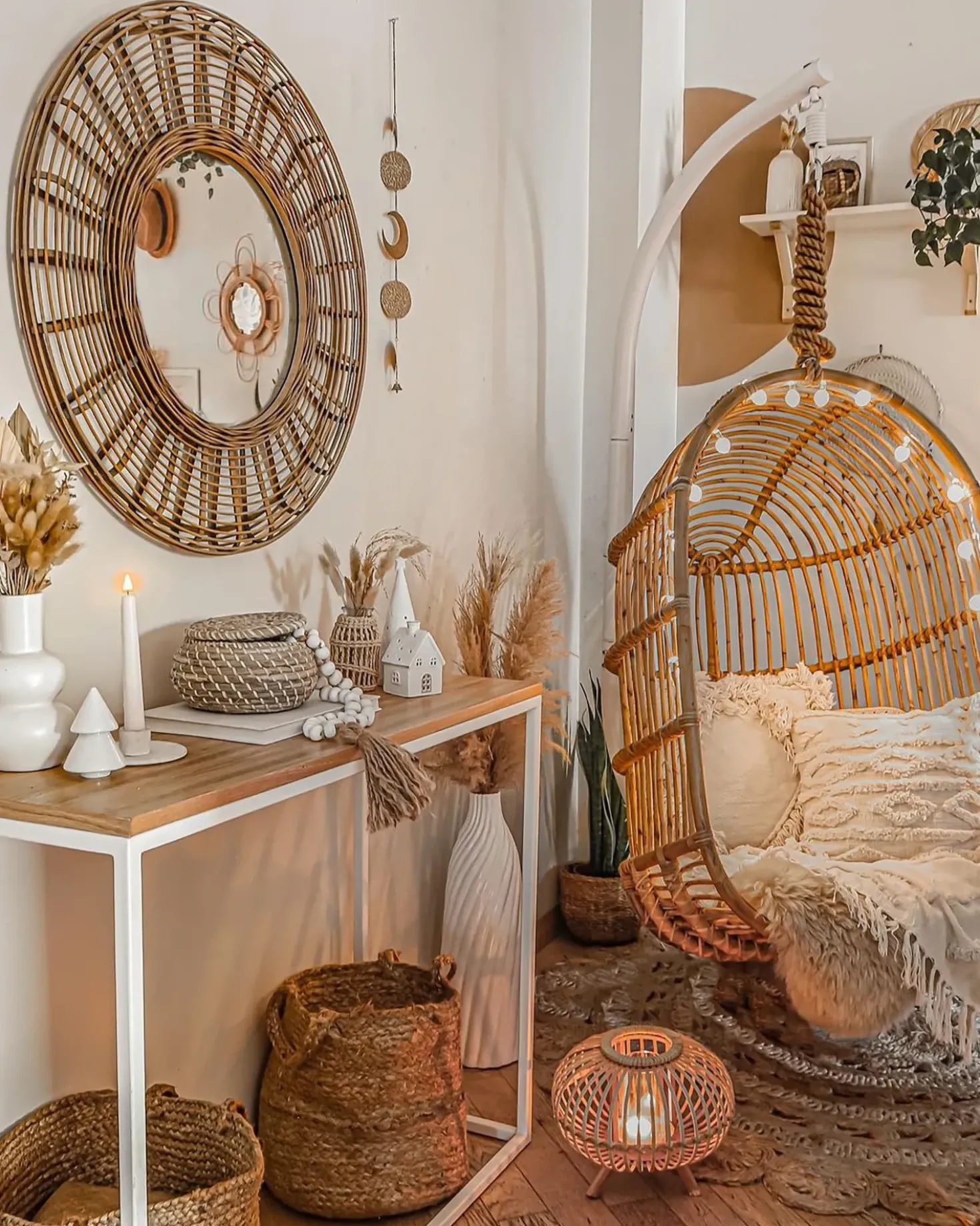 Set di 2 cestini KAELLA Iuta Beige sabbia