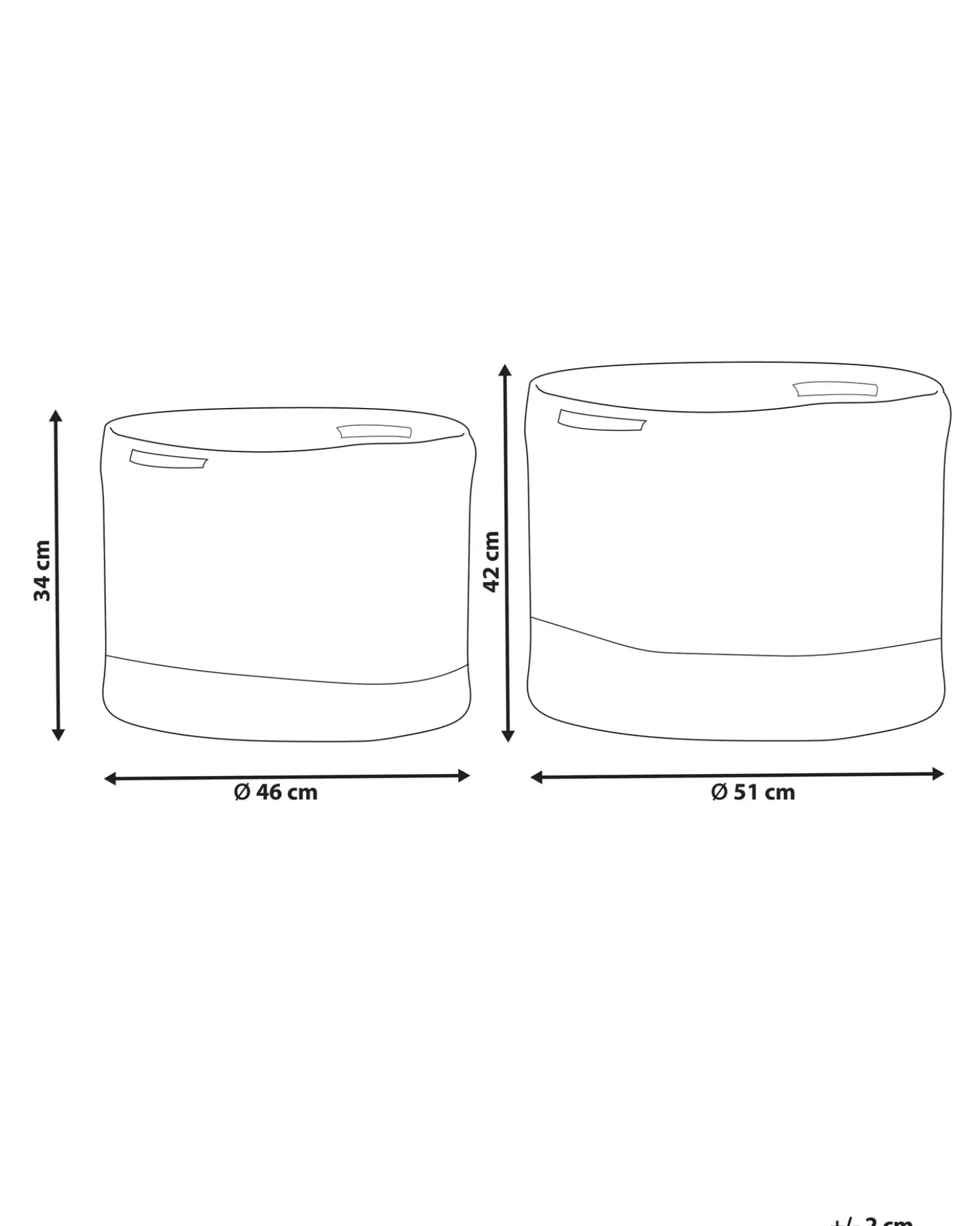 Set di 2 cestini KAHAN Cotone Bianco