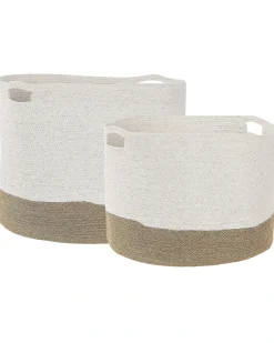 Set di 2 cestini KAHAN Cotone Bianco