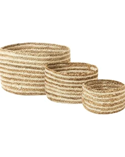 Set di 3 cestini KAHU Iuta Naturale